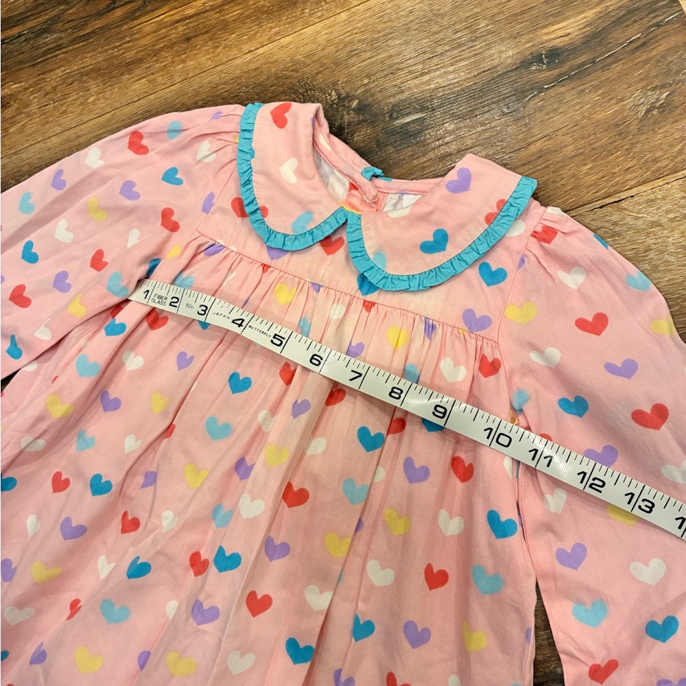 Posh Pickle Company Colorful Heart Dress Collar Valentines Spring Summer 3T - Picture 7 of 12